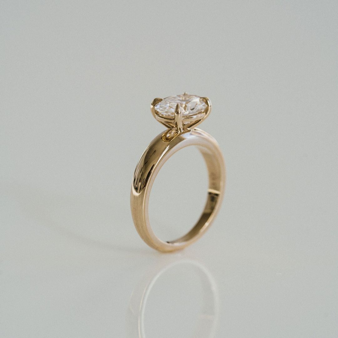 Oval Diamond East-West Arc Ring
