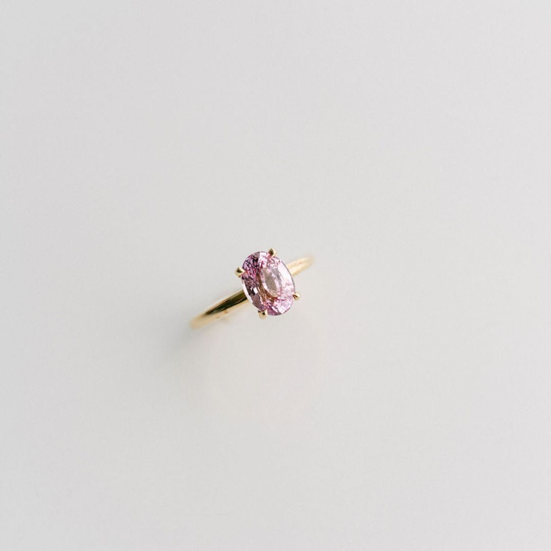 Oval Pink Sapphire Cavalier Solitaire