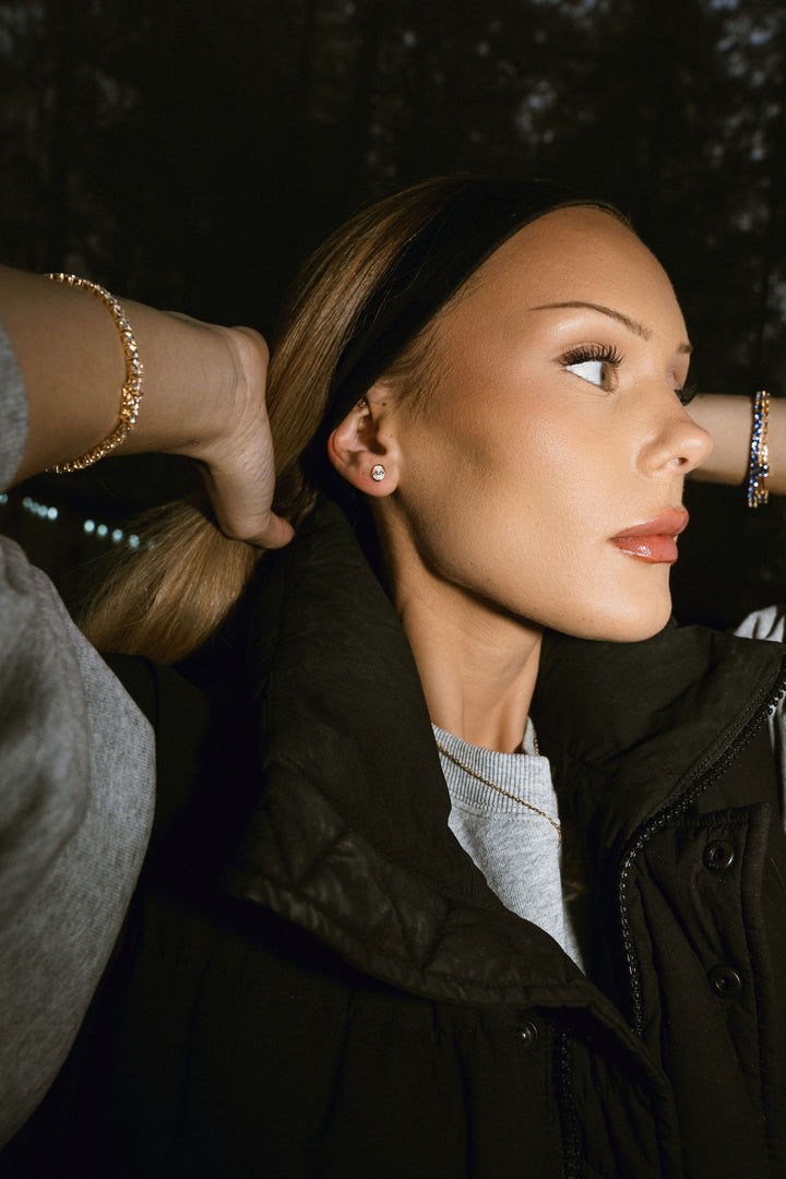 Oval Diamond Bezel Studs