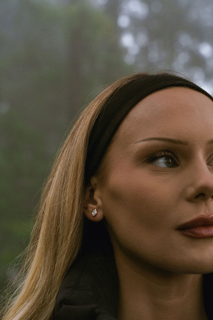 Oval Diamond Bezel Studs