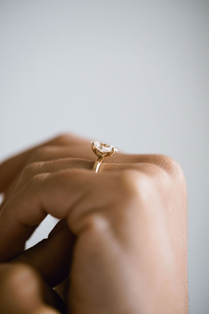 Oval Diamond Cavalier 2.0 Solitaire With Diamonds