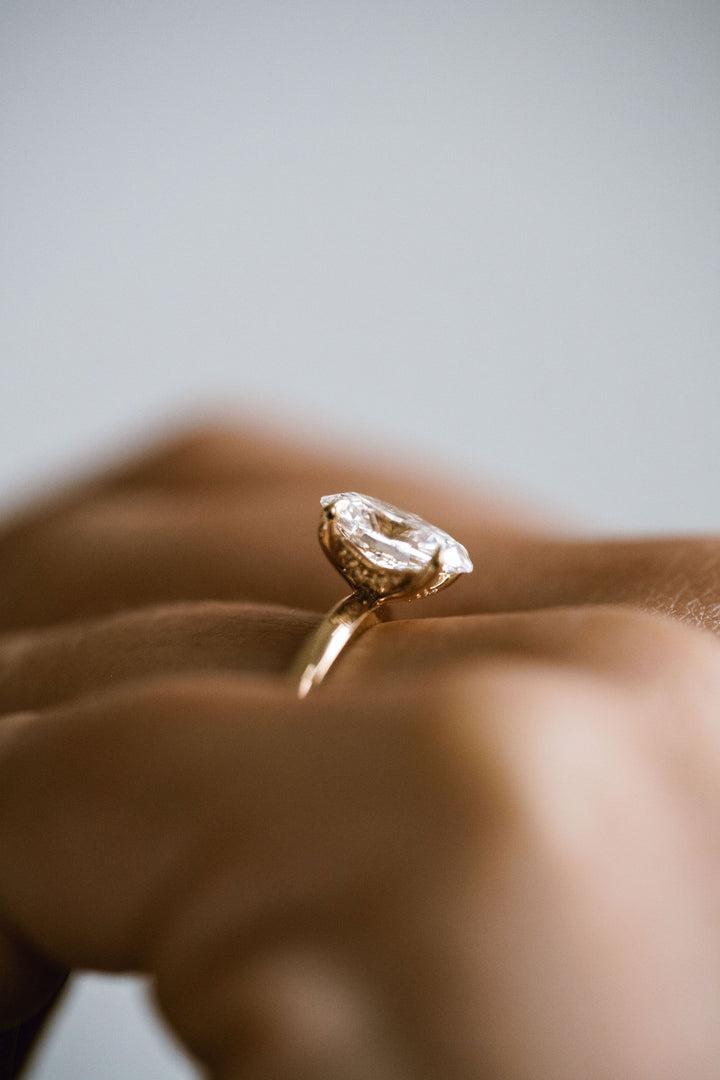 Oval Diamond Cavalier 2.0 Solitaire With Diamonds