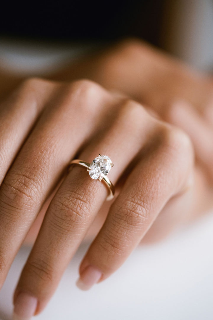 Oval Diamond Cavalier 2.0 Solitaire With Diamonds