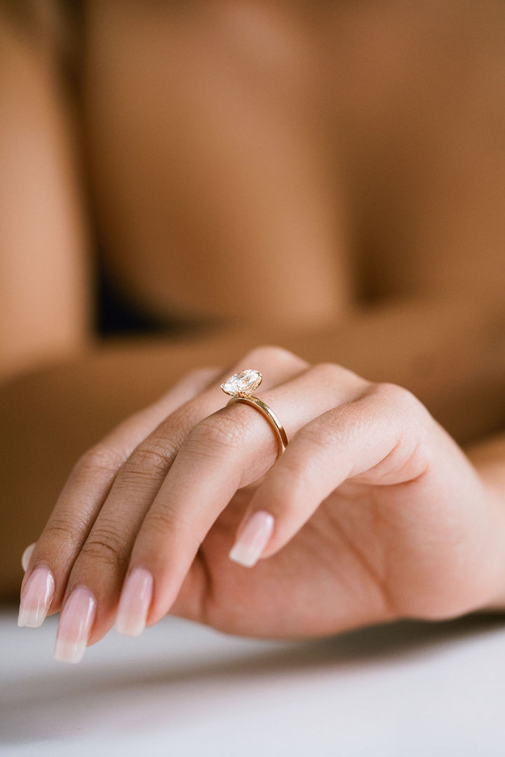 Oval Diamond Cavalier 2.0 Solitaire With Diamonds