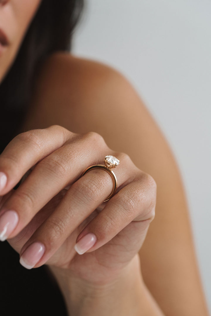 Oval Diamond Cavalier Solitaire