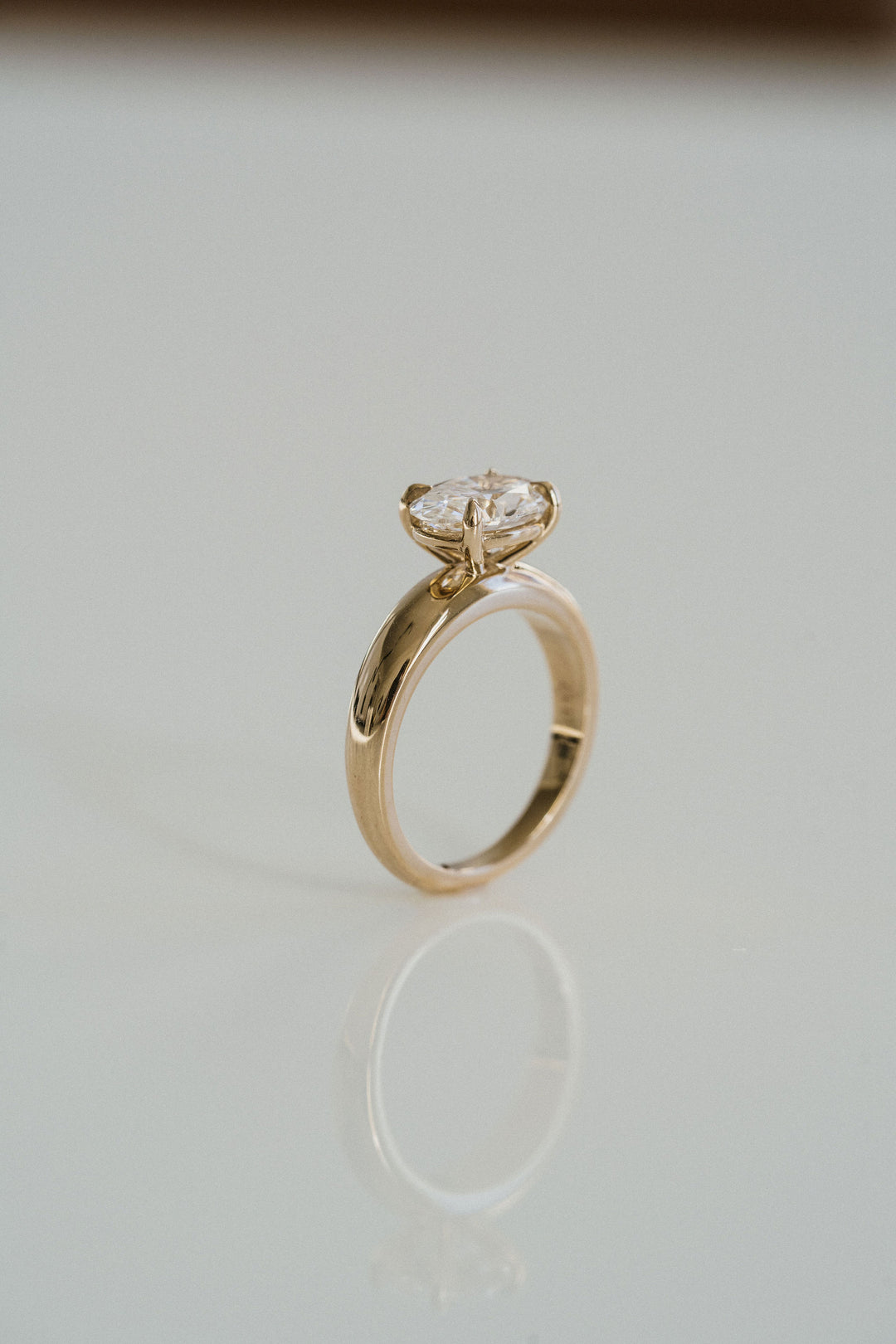 Oval Diamond East-West Arc Ring