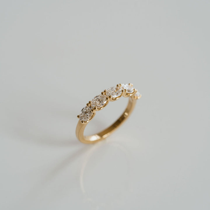 Oval East-West Diamond Dahlia Band