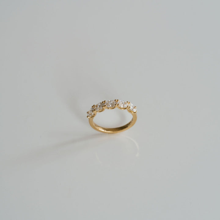 Oval East-West Diamond Dahlia Band