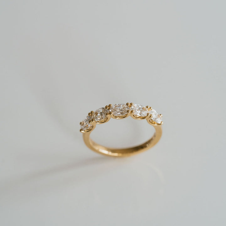 Oval East-West Diamond Dahlia Band