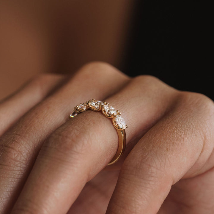 Oval East-West Diamond Dahlia Band