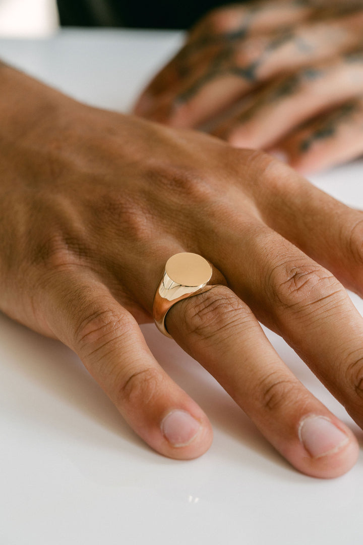 Oval Mens Signet Ring