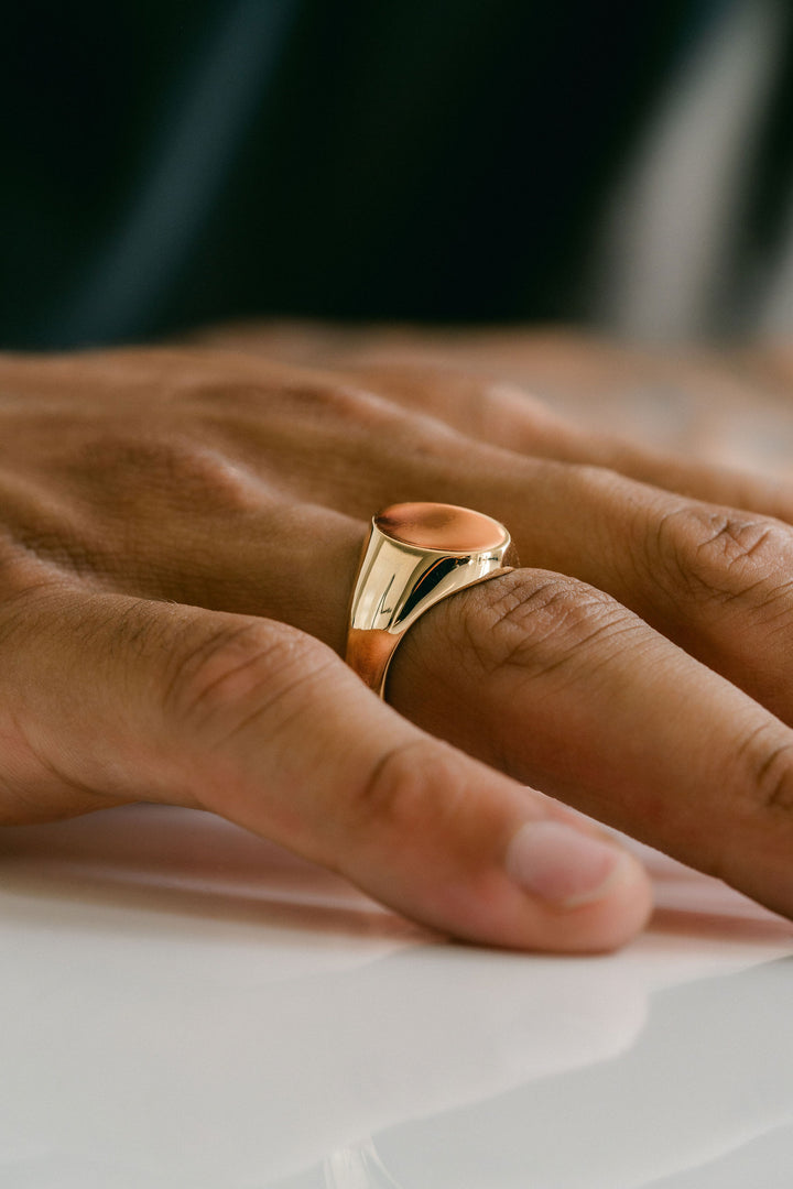 Oval Mens Signet Ring