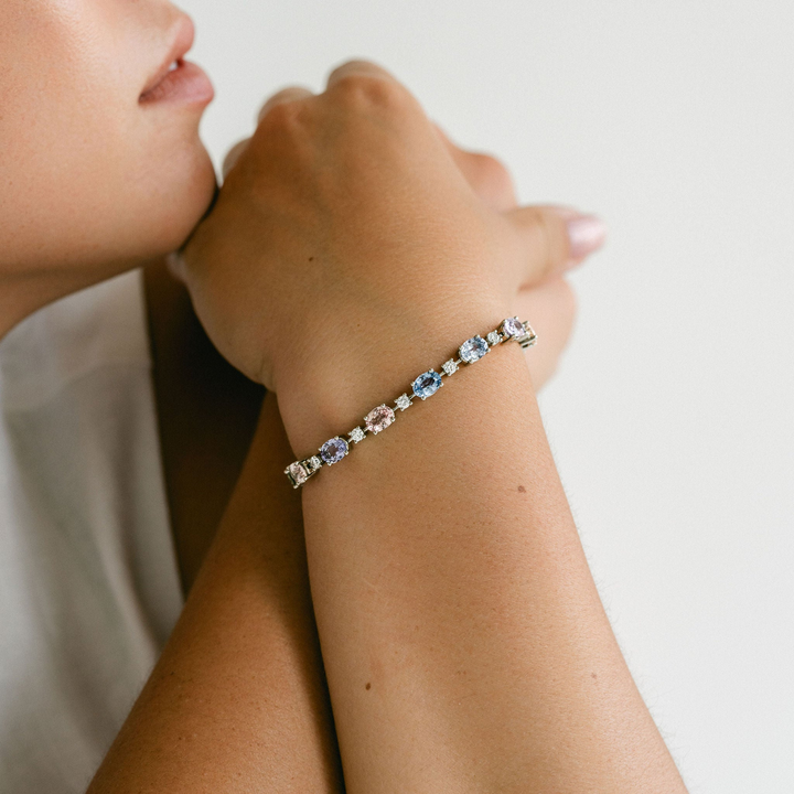 Oval Pastel Sapphire Bracelet