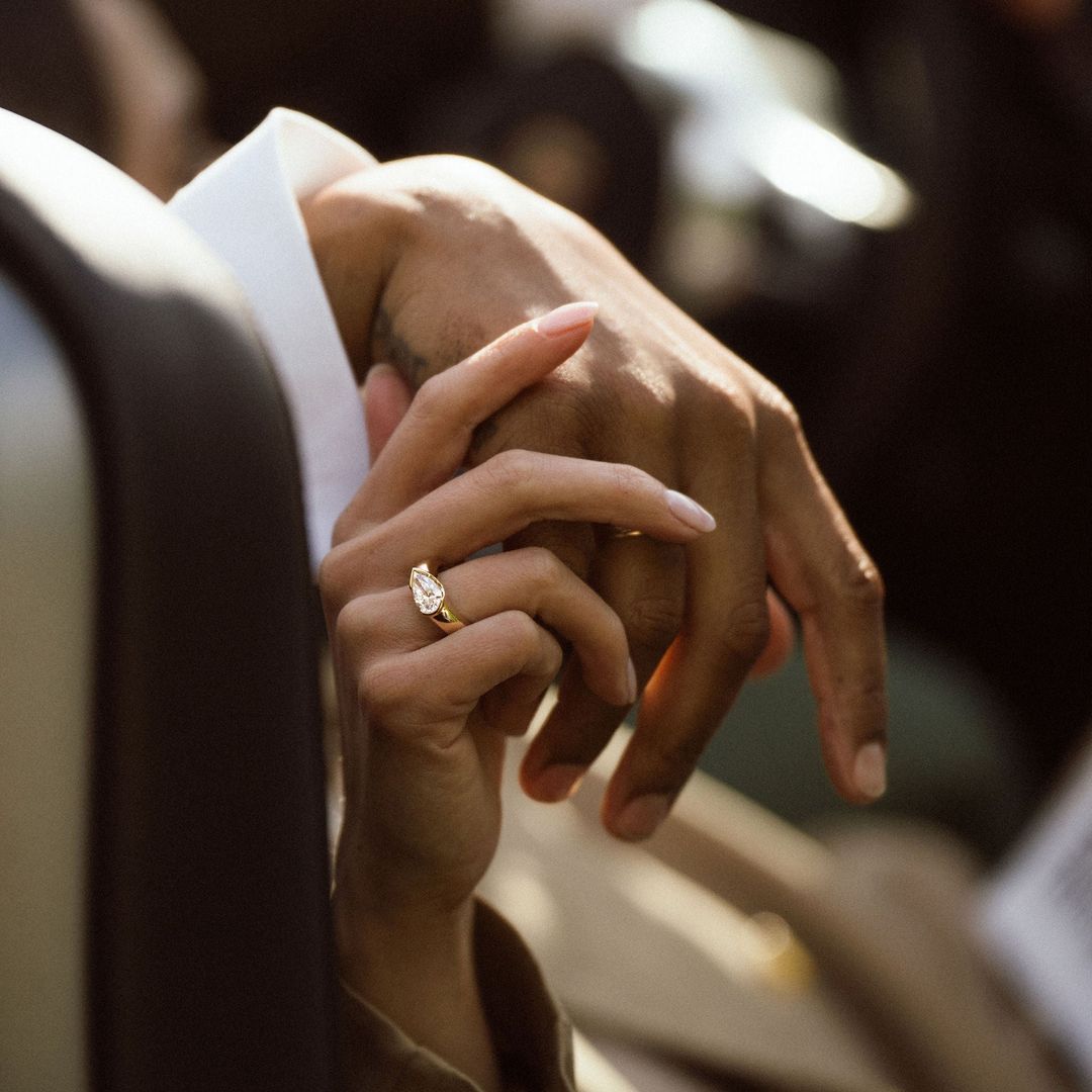 Pear Shape Diamond East-West Half Bezel Haven Ring Narrow