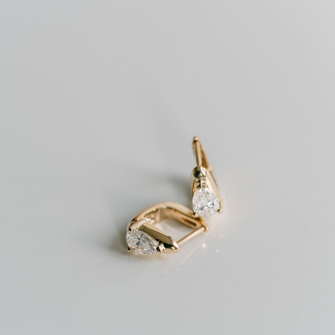 Pear Shape Diamond Huggies