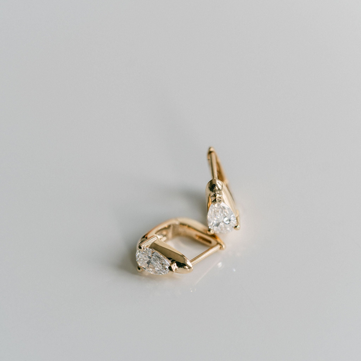 Pear Shape Diamond Huggies