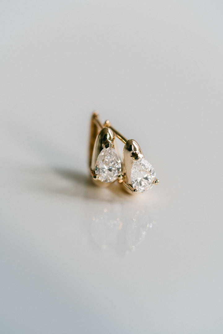 Pear Shape Diamond Huggies