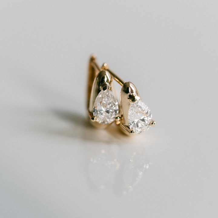 Pear Shape Diamond Huggies