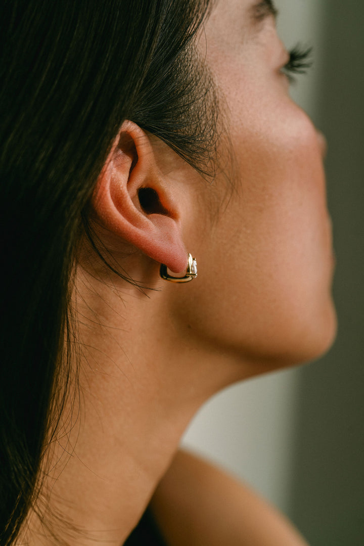 Pear Shape Diamond Huggies