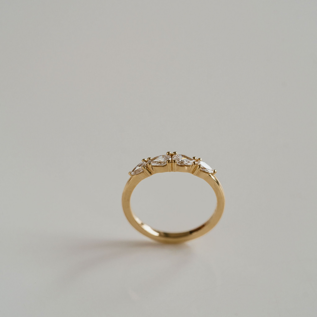 Pear Shape East-West Diamond Band