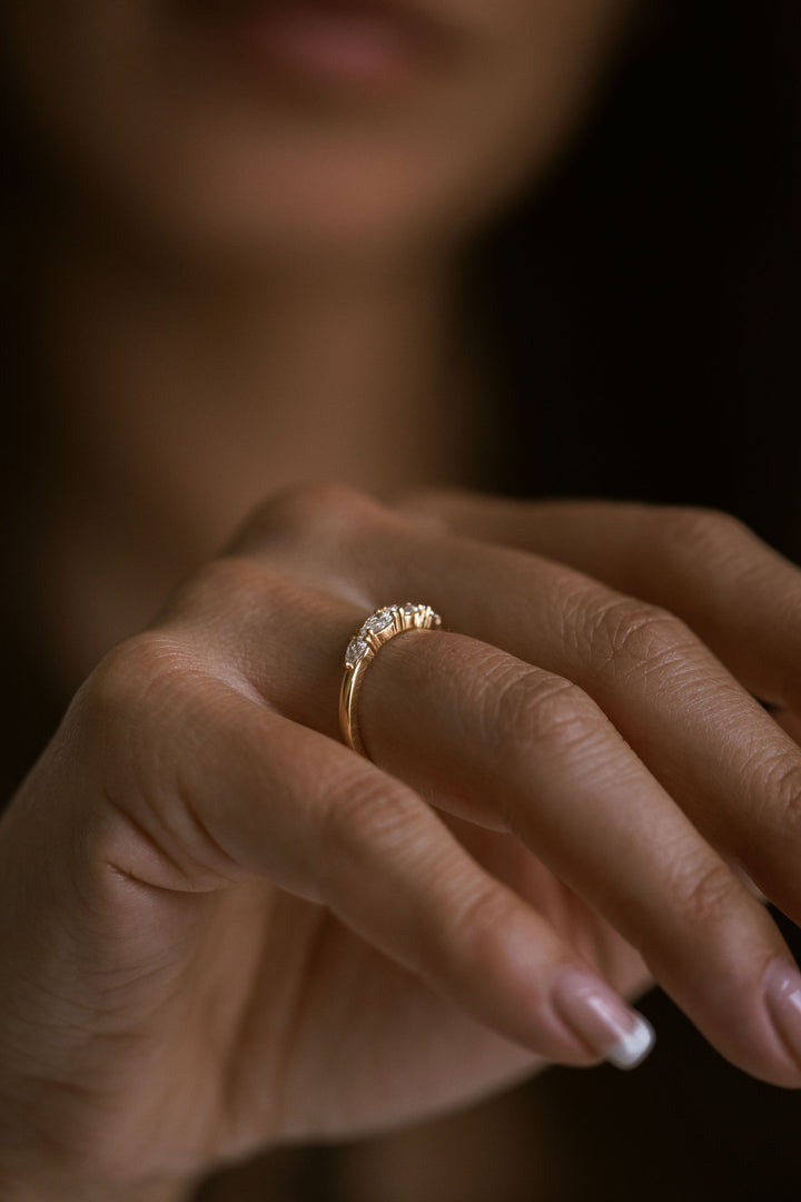 Pear Shape East-West Diamond Band