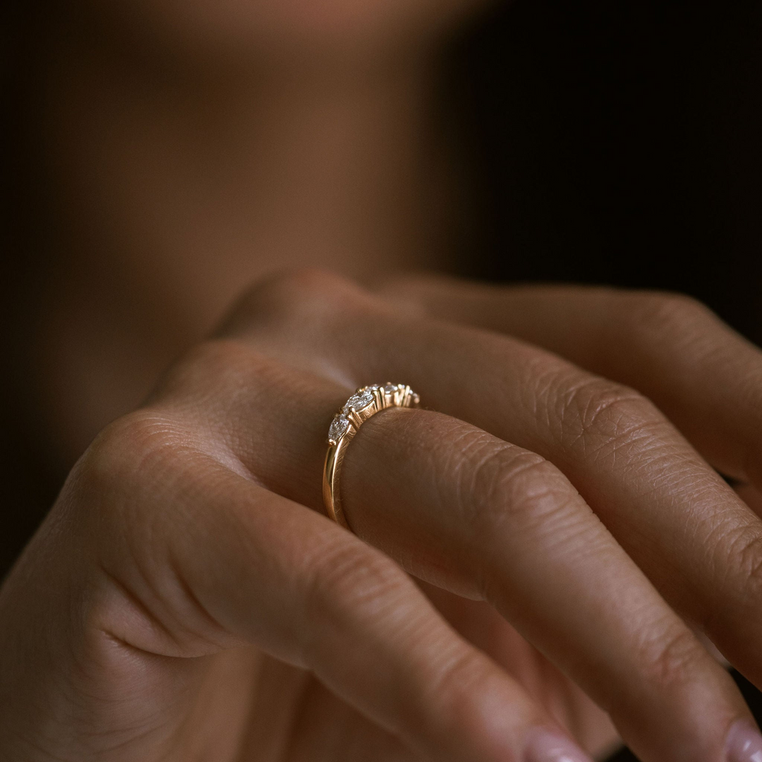 Pear Shape East-West Diamond Band