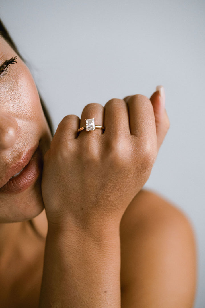 Radiant Cut Diamond Cavalier 2.0 Solitaire With Diamonds