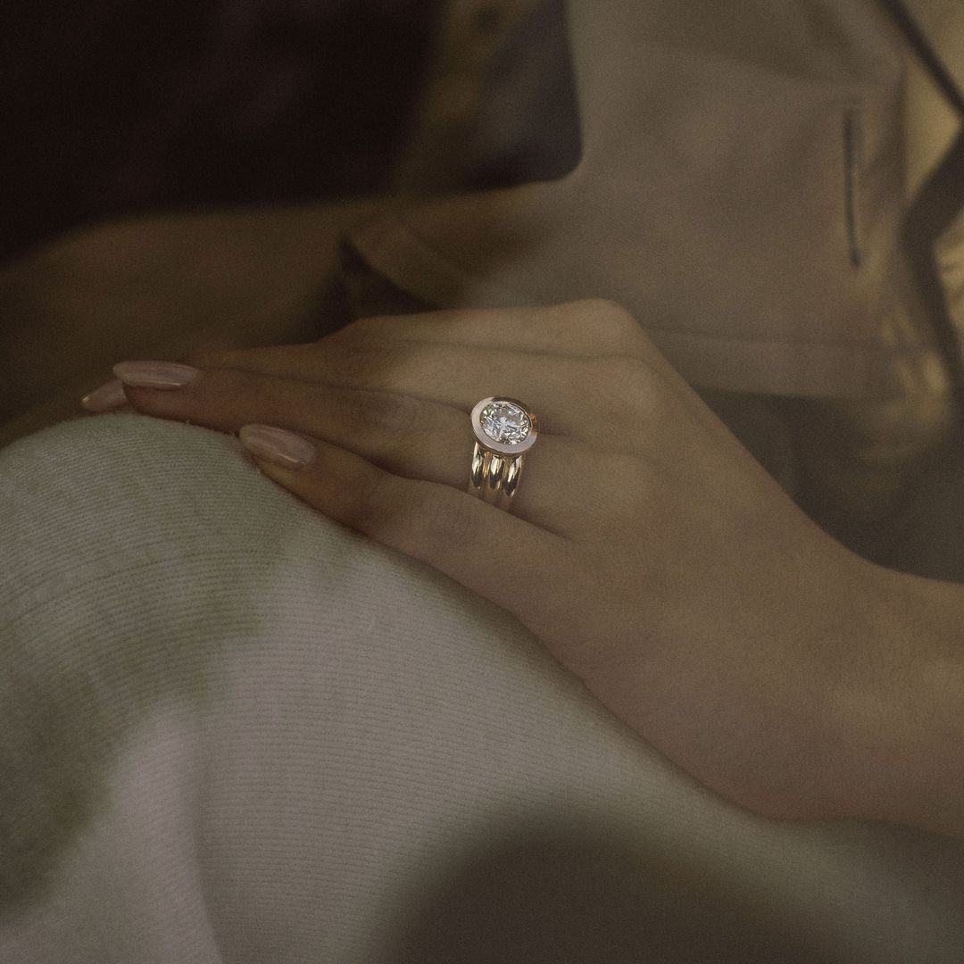 Round Diamond Aria Bezel Ring