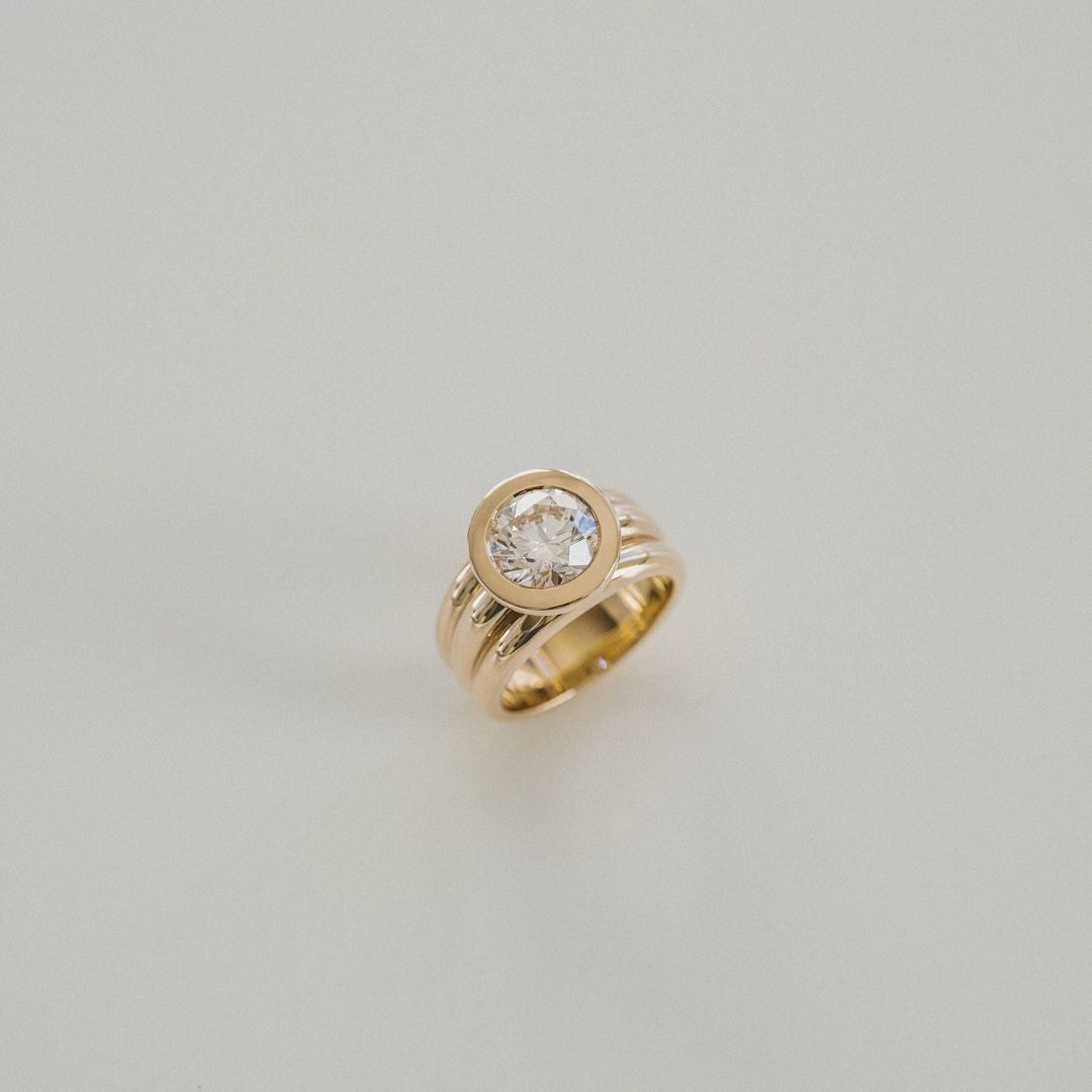Round Diamond Aria Bezel Ring