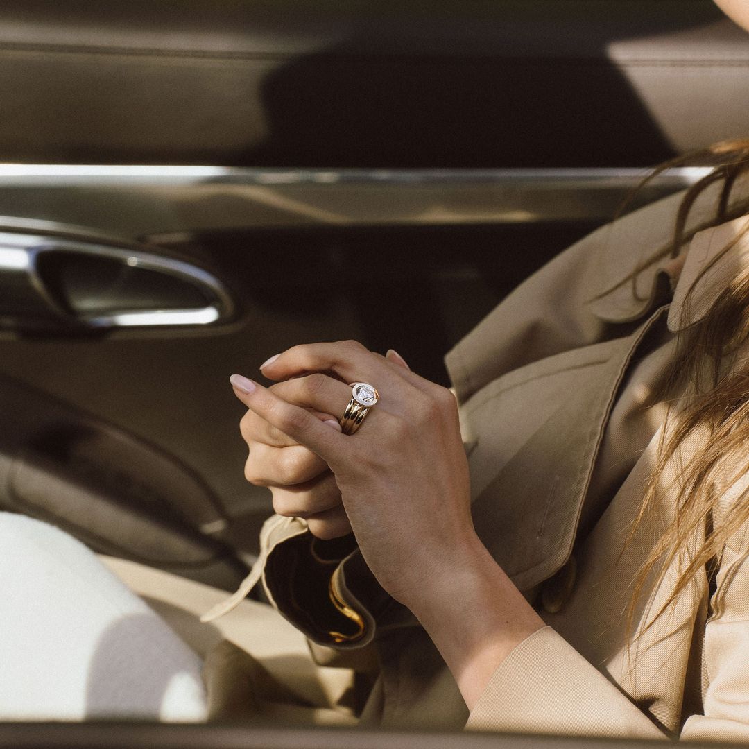 Round Diamond Aria Bezel Ring