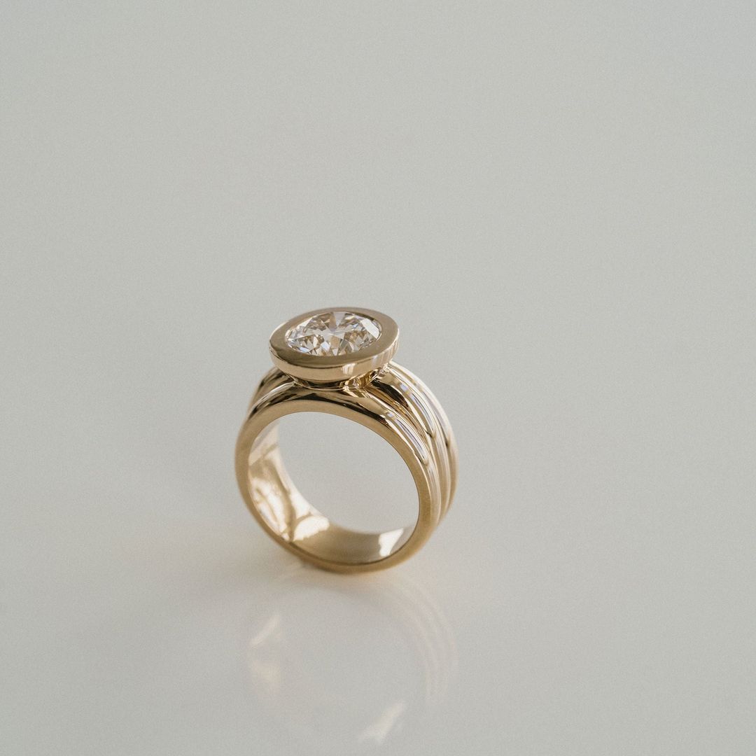 Round Diamond Aria Bezel Ring