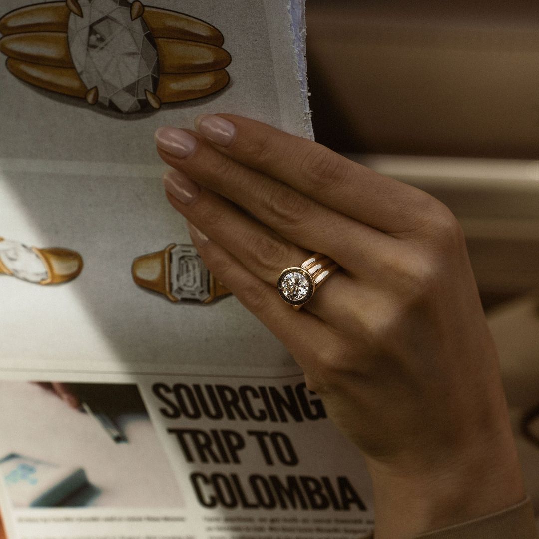 Round Diamond Aria Bezel Ring