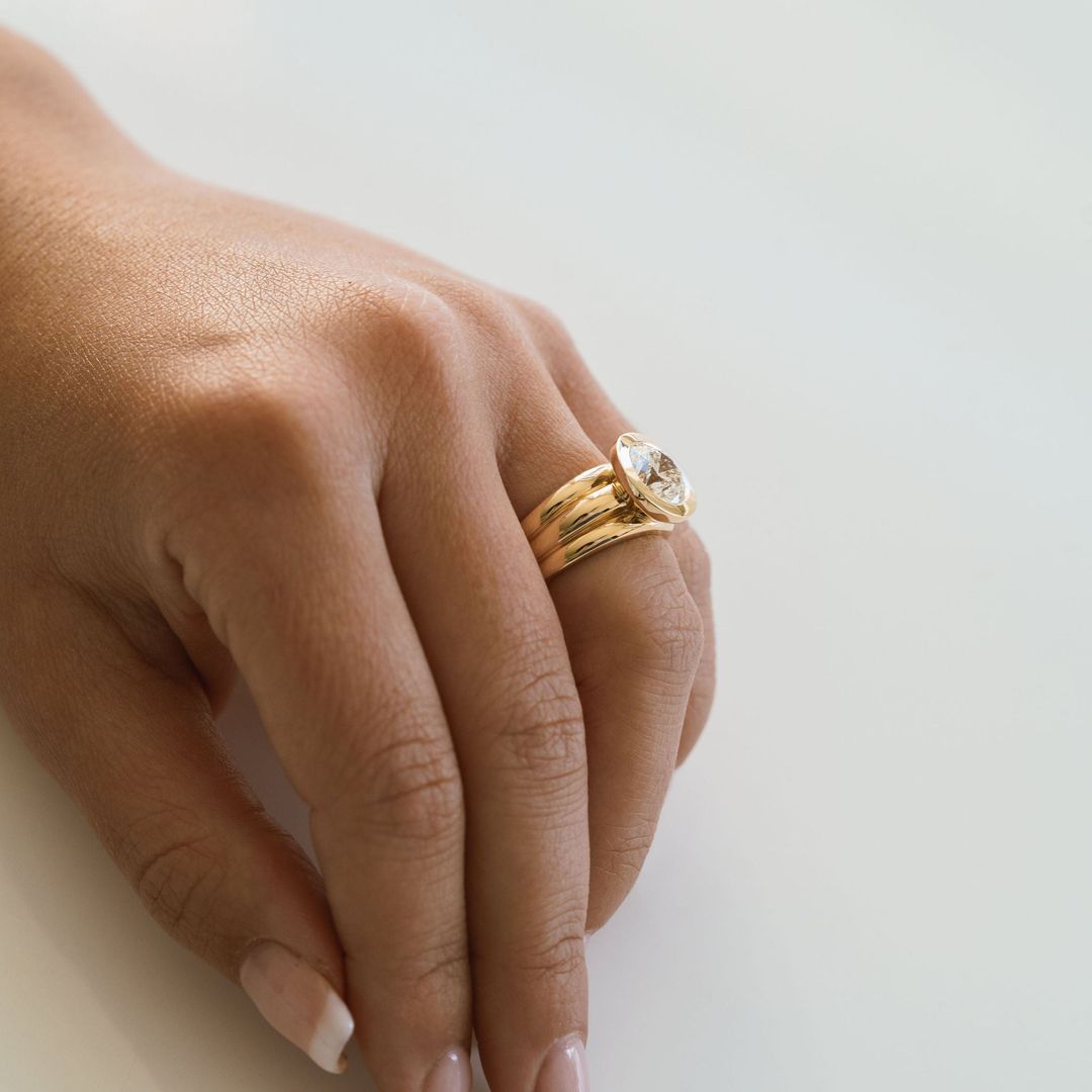 Round Diamond Aria Bezel Ring