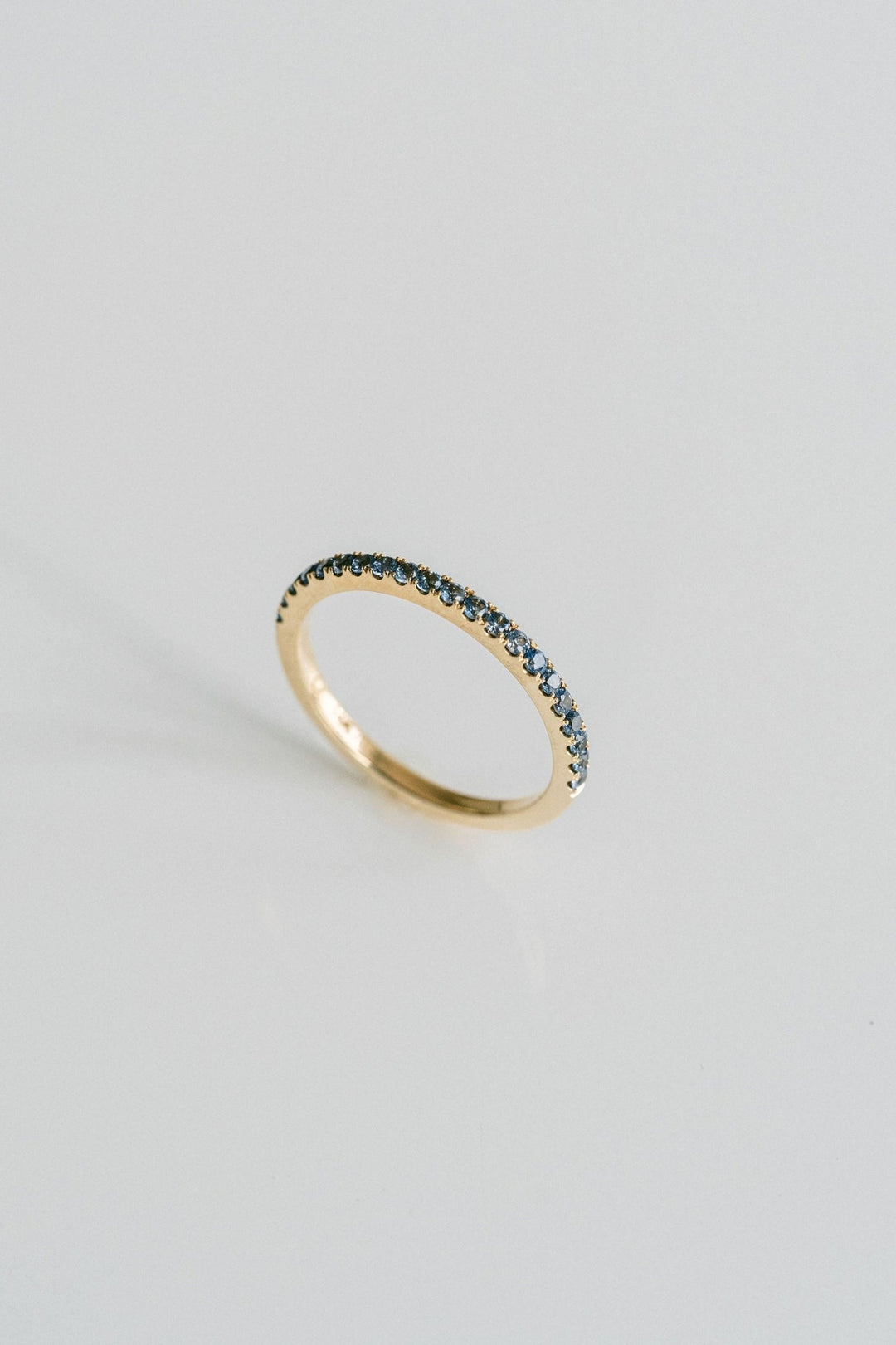 Round Blue Sapphire Pavé Band - 1.8mm