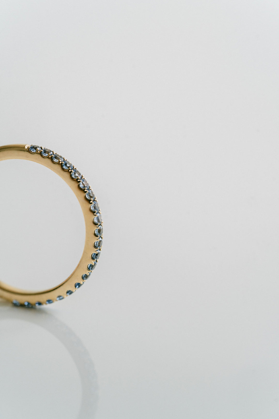 Round Blue Sapphire Pavé Band - 1.8mm
