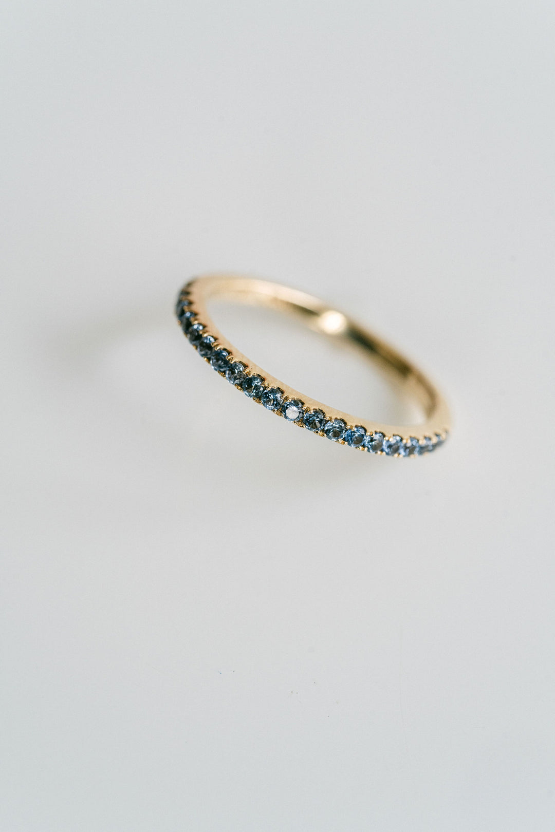 Round Blue Sapphire Pavé Band - 1.8mm