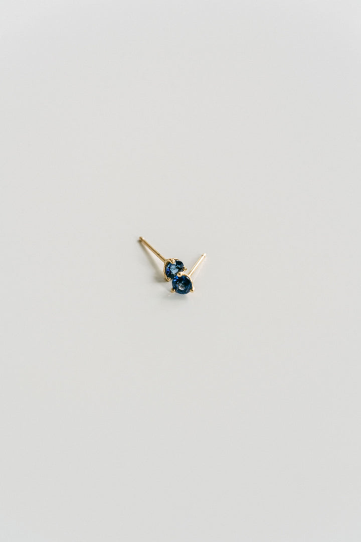 Round Blue Sapphire Studs