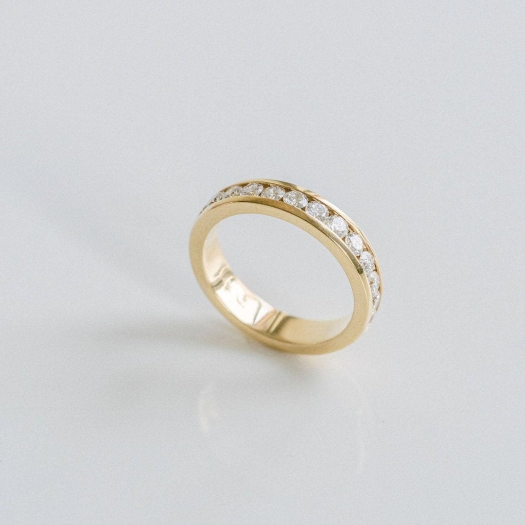 Round Diamond Channel Set Band - 4mm