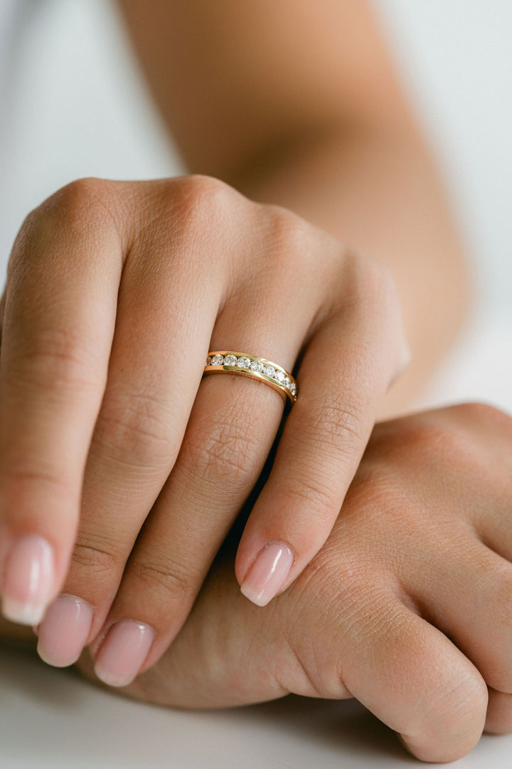 Round Diamond Channel Set Band - 4mm