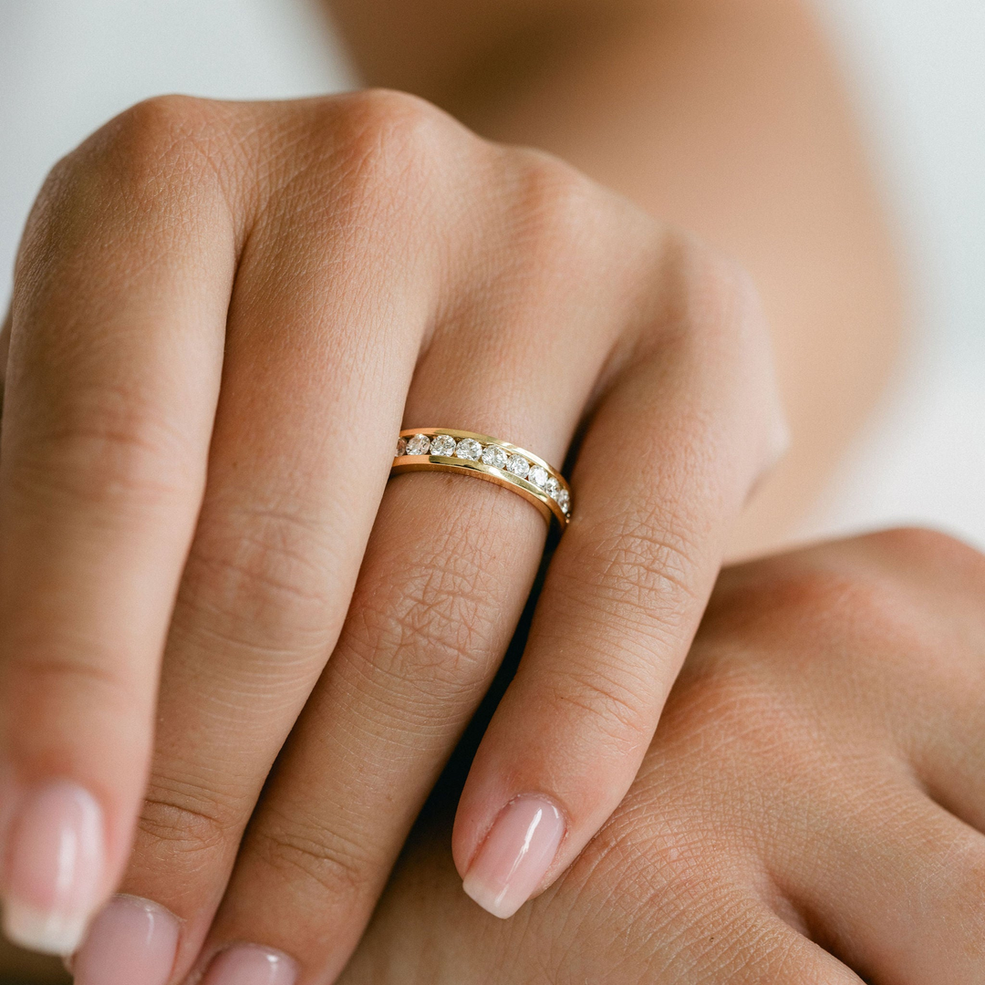 Round Diamond Channel Set Band - 4mm