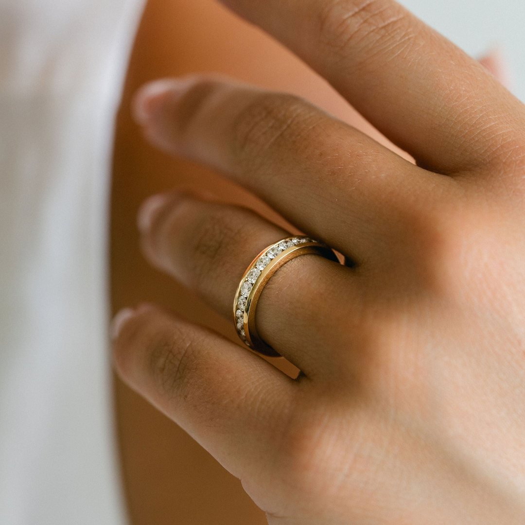 Round Diamond Channel Set Band - 4mm