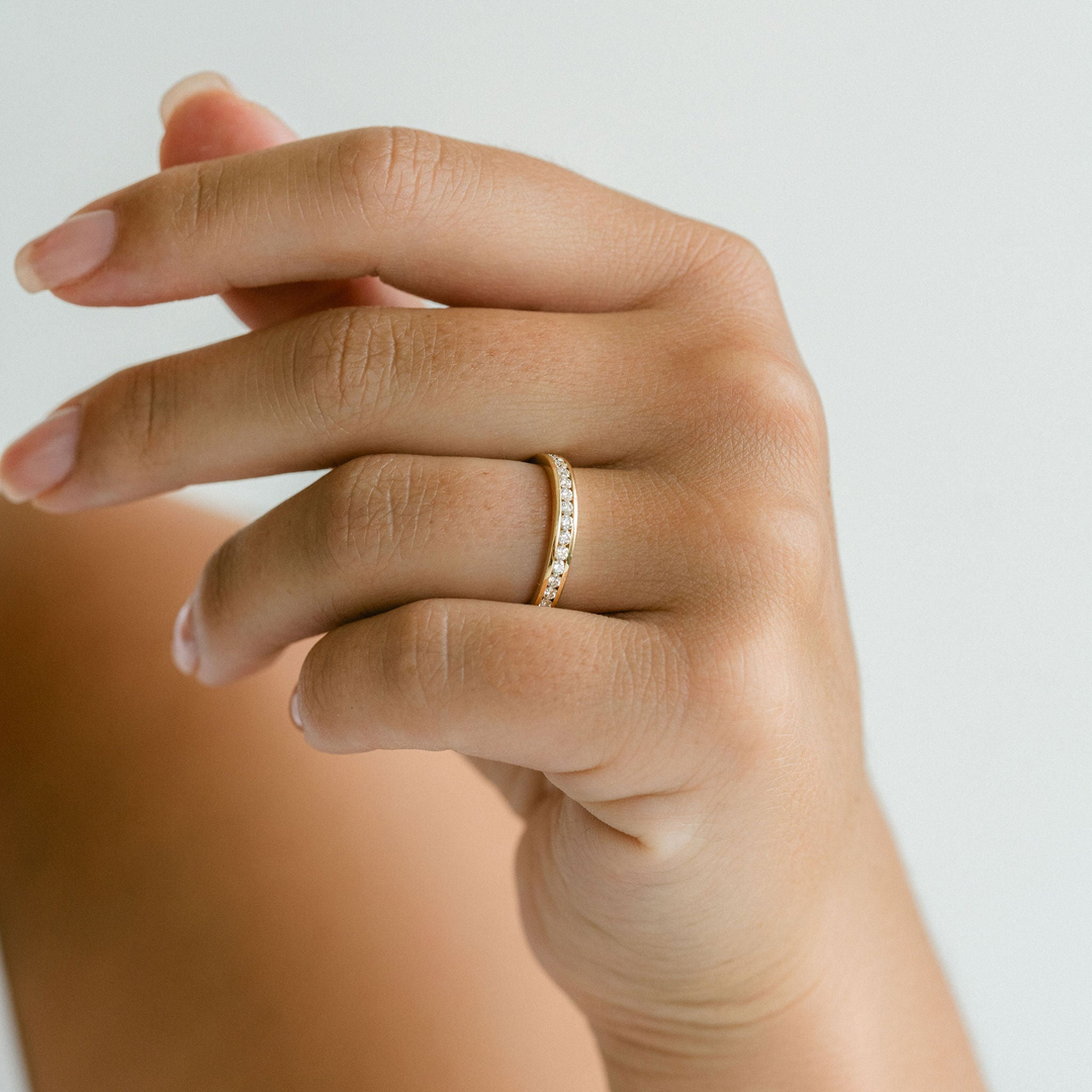 Round Diamond Channel Set Band - 2.7mm