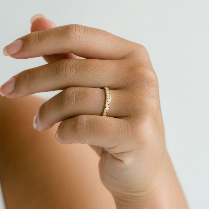 Round Diamond Channel Set Band - 2.7mm