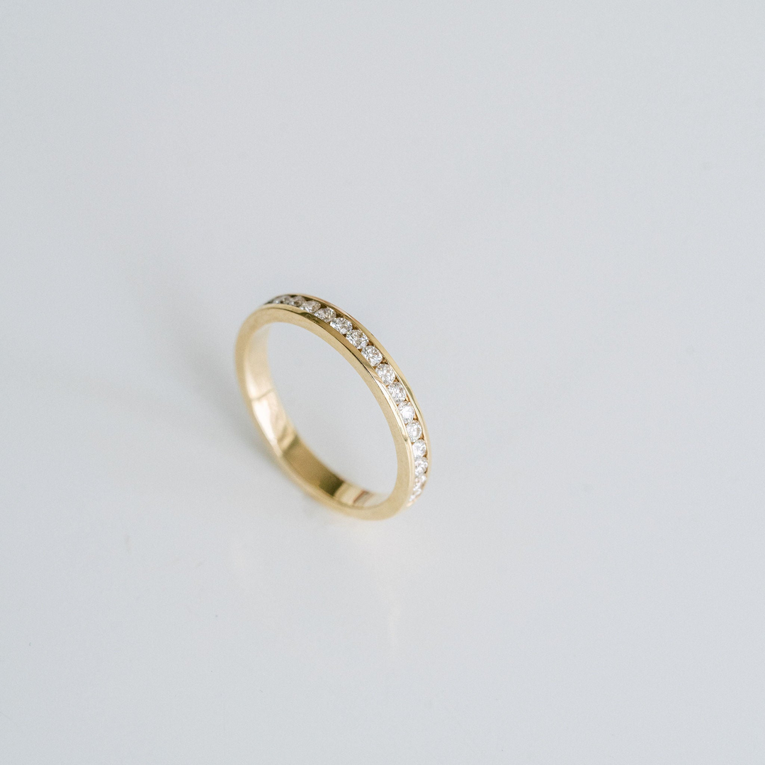 Round Diamond Channel Set Band - 2.7mm