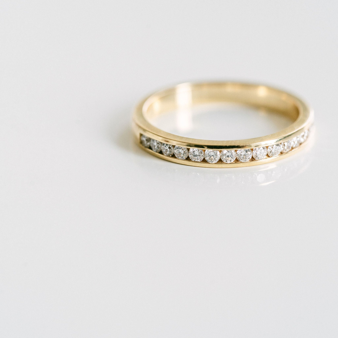 Round Diamond Channel Set Band - 2.7mm