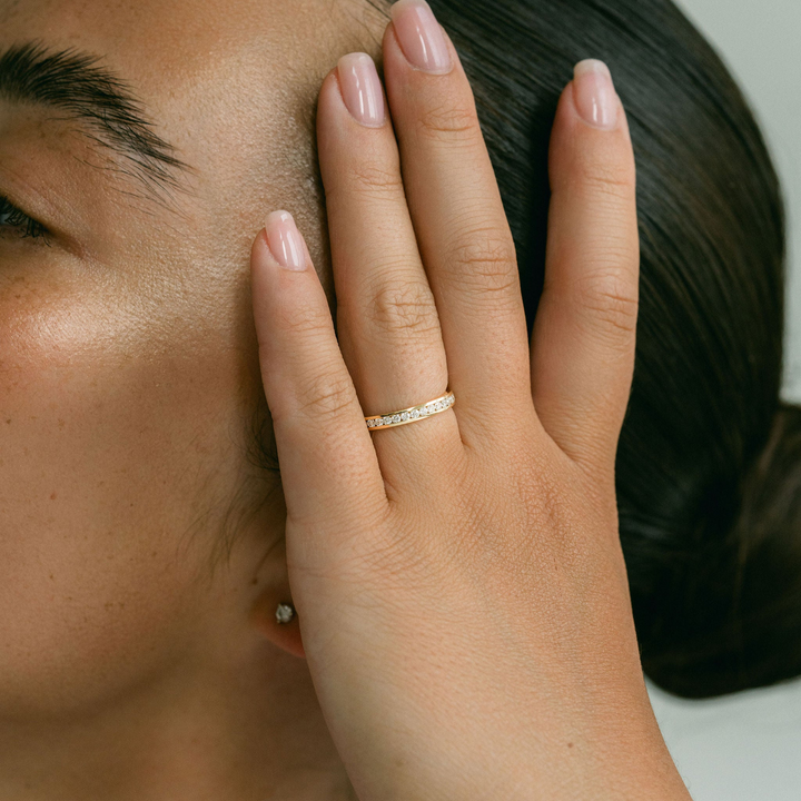 Round Diamond Channel Set Band - 2.7mm