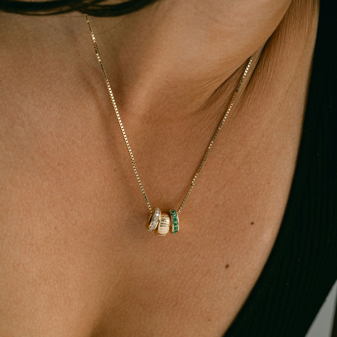 Round Diamond Oval Torus Pendant