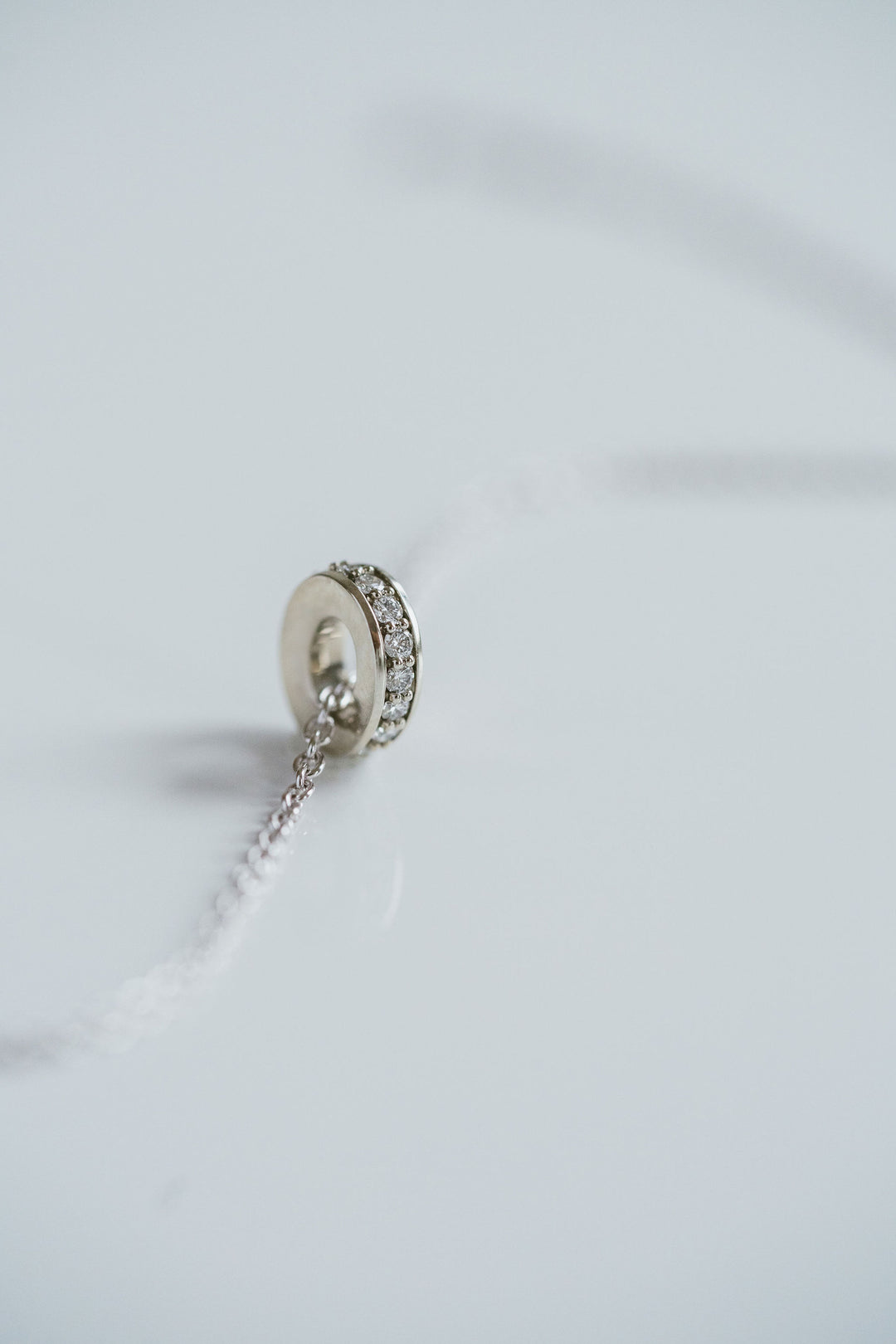 Round Diamond Oval Torus Pendant