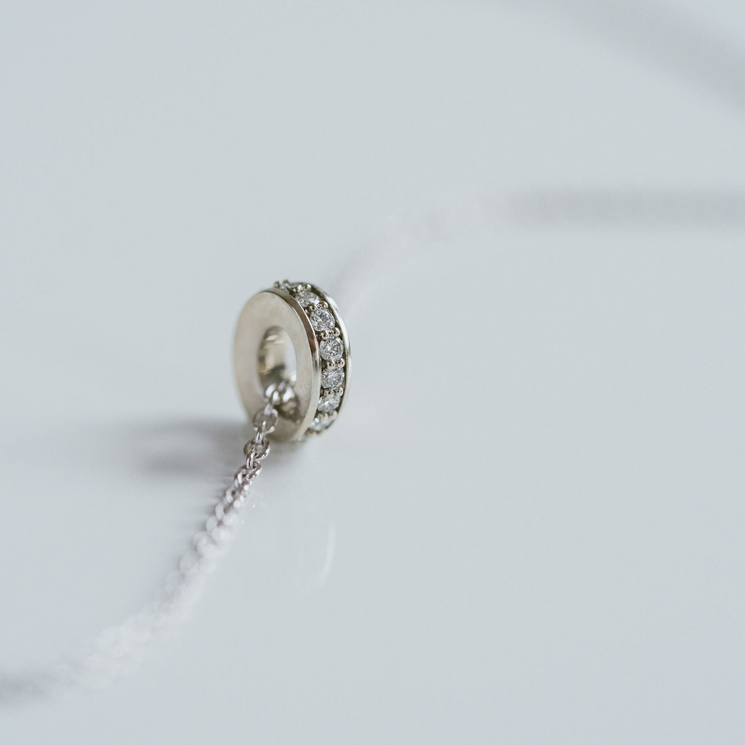 Round Diamond Oval Torus Pendant