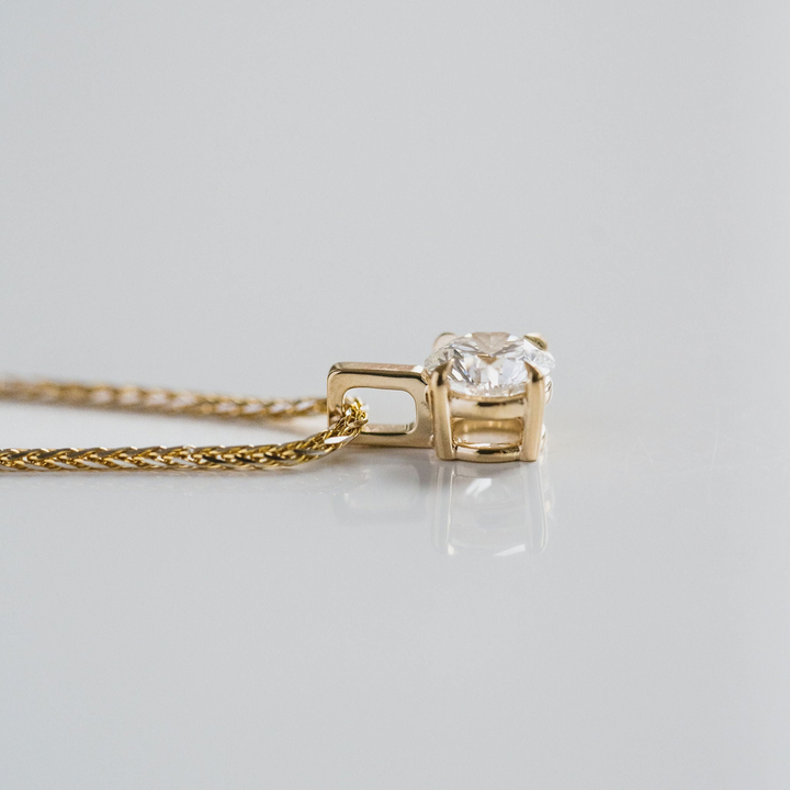 Round Diamond Solitaire Box Pendant